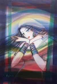 Hajra Mansoor, 20 x 30 inch, Acrylic on Canvas, Figurative Painting, AC-HM-002